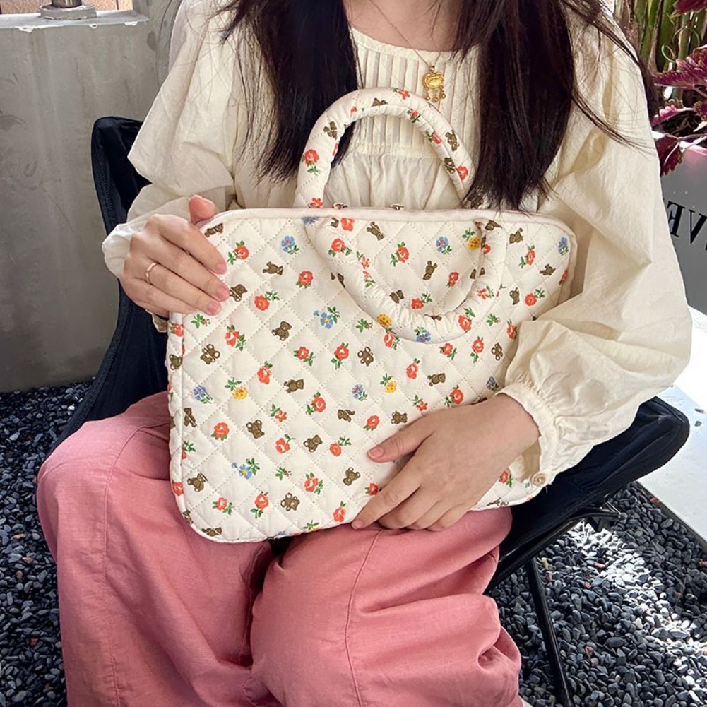 Laptop Accessories Pouch - Tas Laptop Motif Bunga Korea 14/16