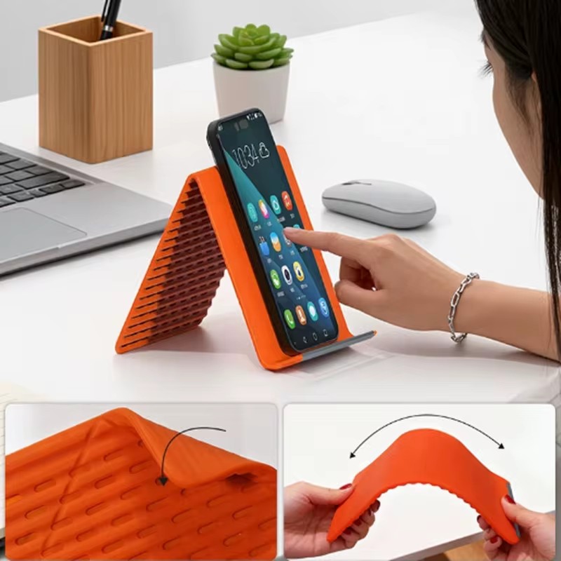 Laptop Office Accessories - Penyangga Ponsel Silikon Lipat Fleksibel Portabel,