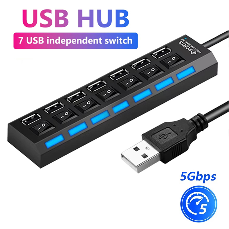 Laptop Accessories All - Pemisah Hub USB 2.0 7 Port