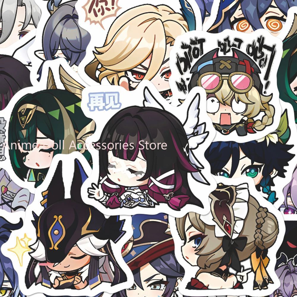 Laptop Accessories All - 64 Buah Stiker Anime Genshin Impact