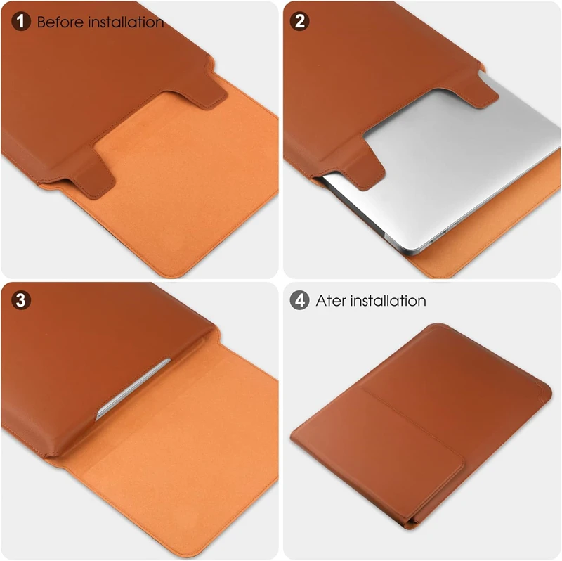 Tas Casing Lengan Laptop Kulit - Laptop Accessories Pouch ulasan dan harga