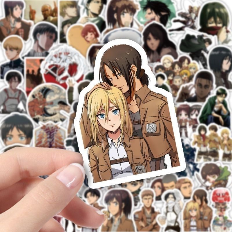 60 Buah Stiker Anime Attack On - Laptop Accessories All ulasan dan harga