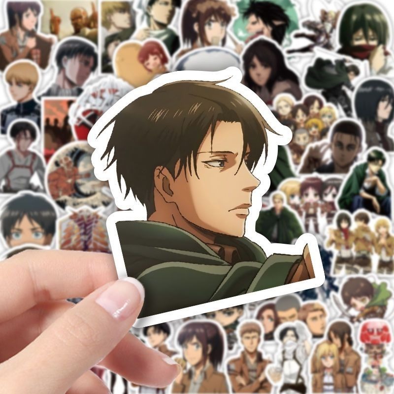 60 Buah Stiker Anime Attack On - Laptop Accessories All ulasan dan harga