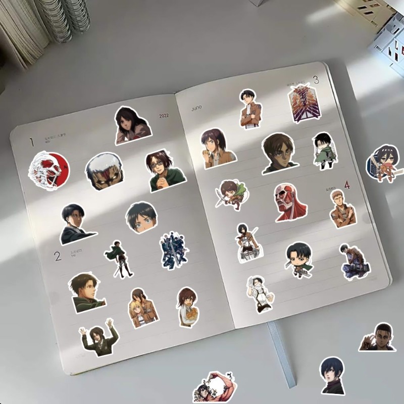 60 Buah Stiker Anime Attack On - Laptop Accessories All ulasan dan harga